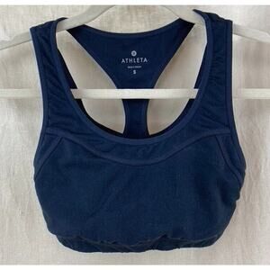Athleta Triple Dare Sports Bra Black Cut Out Racer Back Size Small